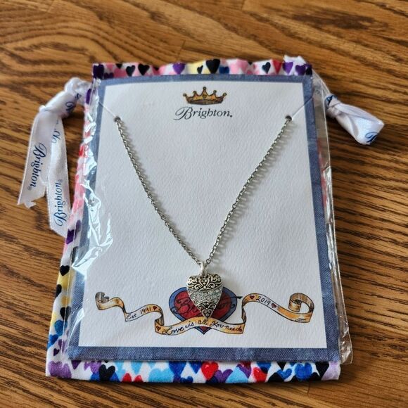 BRIGHTON "Love Is All You Need" Reversible, Silver, Crystal SWEET AND SPARKLY - Picture 7 of 9